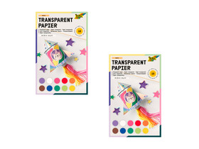 Transparentpapier, 42 g/m², 23 x 30 cm, 20 Blatt, 10 Farben