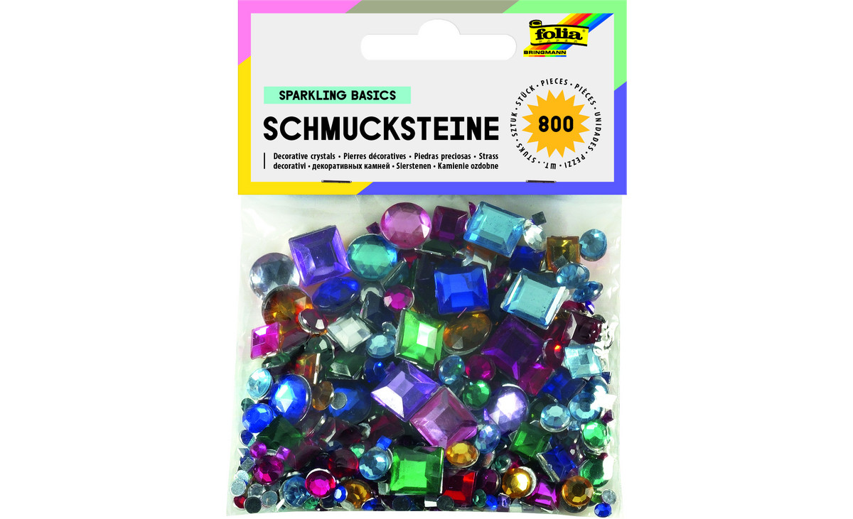 folia 800 Deko-Steine in versch. Farben und Formen