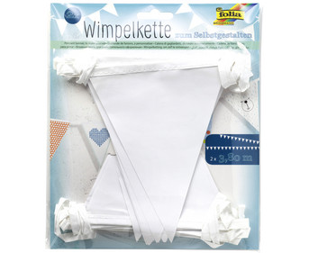 folia Blanko Wimpelketten zum Selbstgestalten 2 Stück