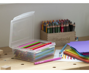 Betzold Aufbewahrungsbox 7 x 19 x 15 cm transparent weiß