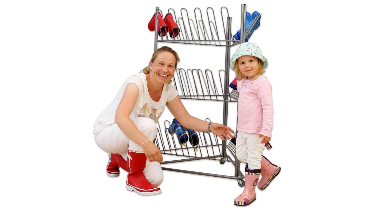 Mobiler Stiefelwagen für 27 Paar aus Metall | BETZOLD