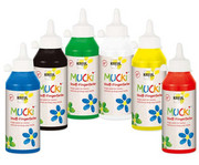 KREUL MUCKI Stoff Fingerfarben 250 ml 6er Set 1