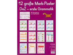 12 große Merk-Poster „DaZ – erste Grammatik“
