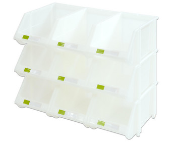 Stapelbox Set mit 9 Stück transparent klein