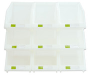 Stapelbox Set mit 9 Stück transparent klein 3