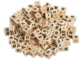 Buchstabenperlen aus Holz, 300 Stück
