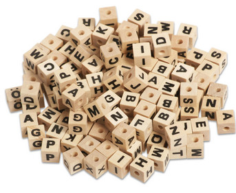 Buchstabenperlen aus Holz 300 Stück