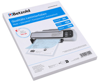 Betzold Laminierfolien DIN A4 100 Stück glänzend oder matt