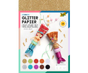folia Glitter Kraftpapier 24 x 34 cm 10 Bogen 10 Farben 1