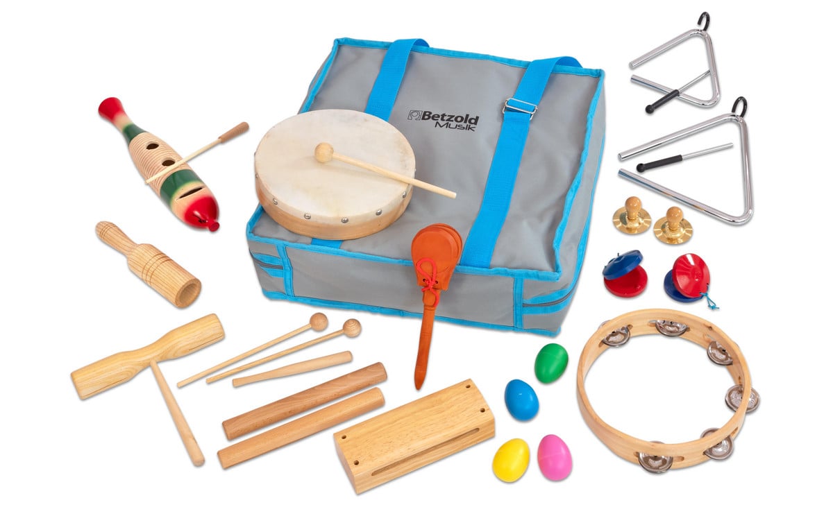 Produktbild von Spielzeug Trommel Set - Musikspiel Aus Holz | 15 Cm Verstellbarer Gurt Spielzeug Instrumente Set - Für 2-5 Jährige Und Mädchen, Schüler, Geburtstag, Kindergarten, Spielzimmer