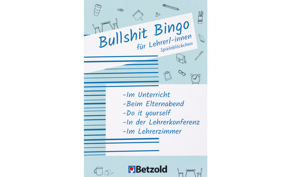 Betzold Bullshit-Bingo für Lehrer/innen, Spieleblöckchen