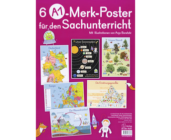 6 DIN A1 Merk Poster für den Sachunterricht