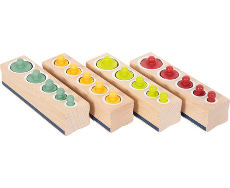 Edu Fun Montessori Zylinderblöcke – Variante 2, Gleiche Höhe, Unterschiedliche Durchmesser, Aus Massivholz, Für Kinder Ab 3 Jahre