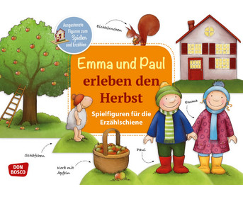 Emma und Paul erleben den Herbst Spielfiguren für die Erzählschiene