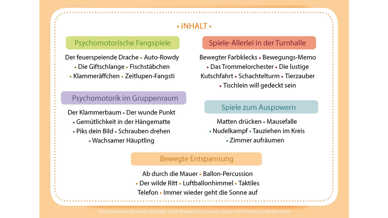 Psychomotorik - 30 Bildkarten für Kinder - betzold.at