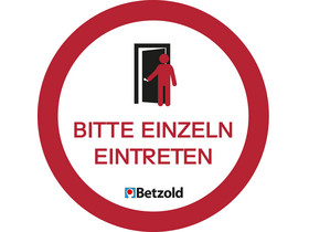 Betzold Aufkleber „Bitte einzeln eintreten“, 10 Stück