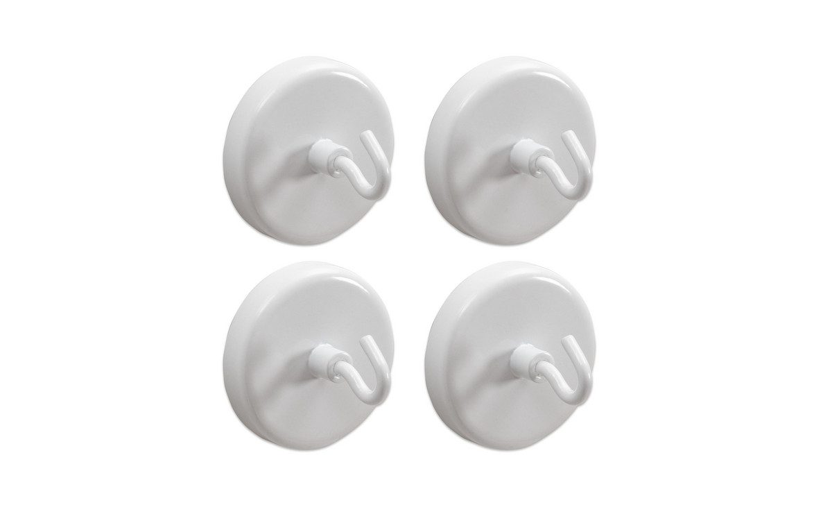 Hakenmagnete, Set mit 4 Stück, weiß