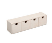 Schubladenbox aus Holz 4 Fächer 1