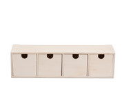 Schubladenbox aus Holz 4 Fächer 2
