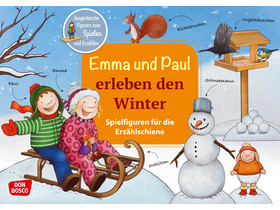 Emma und Paul erleben den Winter. Spielfiguren für die Erzählschiene