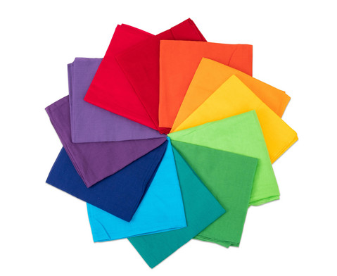 Spieltuecher Regenbogen 80 x 80 cm 12er-Set in 12 Farben