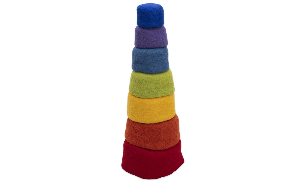 Betzold Regenbogen-Filzschalen, stapelbar, 7-tlg.