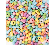 Holzperlen Set 1 kg pastell 2