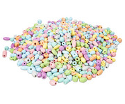 Holzperlen Set 1 kg pastell 1