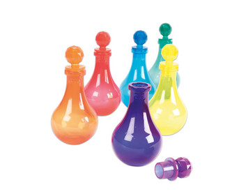 Farbige Zaubertrankflaschen 6 Stück