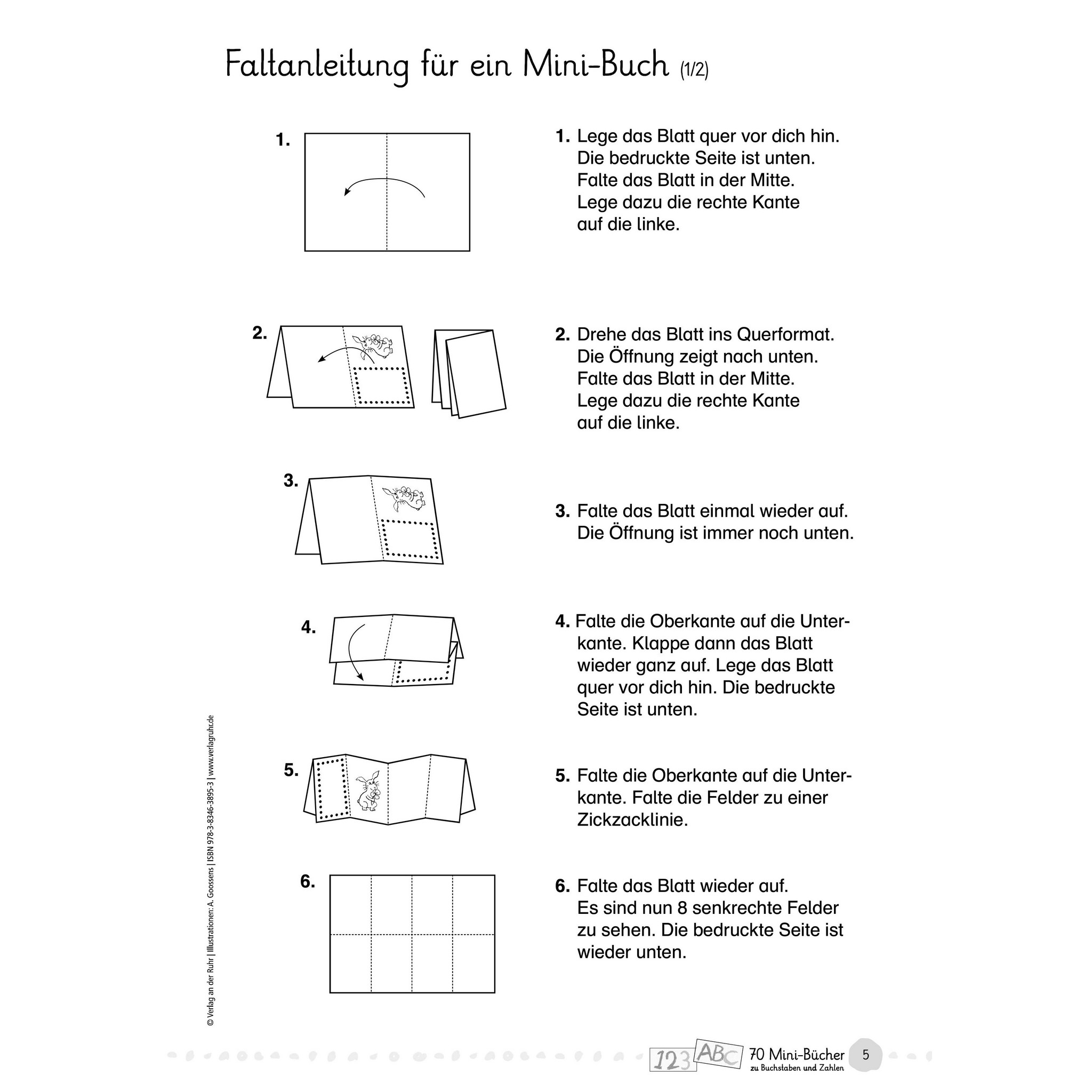 70 Minibücher zu Buchstaben und Zahlen