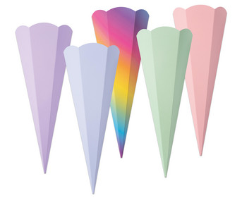 folia Schultüten Rohlinge für Geschwister 5er Set einer Farbe