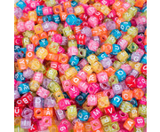 Buchstaben und Zahlenperlen transparent 6