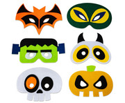 Halloween Masken aus Filz 6er Set 1