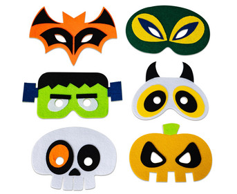 Halloween Masken aus Filz 6er Set