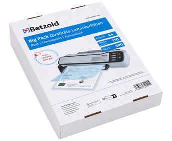 Betzold Laminierfolien DIN A4 150 mic 500 Stück glänzend oder matt