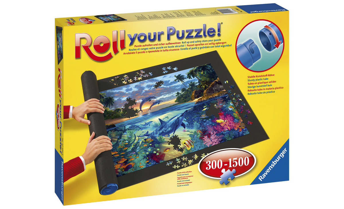Ravensburger Puzzle Roll & Go – Puzzlematte Für Bis Zu 1000 Teile, 110x66 Cm, Filz Mit Kunststoffröhre, Ideal Zum Transport & Aufbewahren Von Puzzles