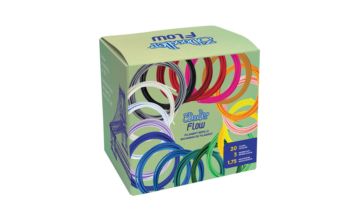 3Doodler Flow Filament Nachfüllpack, 20 Farben