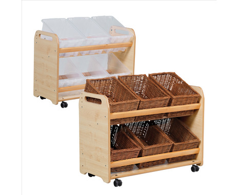 Aufbewahrungsregal, 6 Boxen oder Körbe