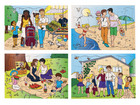 Moderne Familie Set mit 4 Puzzles