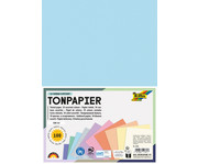 Tonpapier Pastell 130 g/m² DIN A4 100 Bogen 10 Farben 1