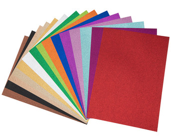 folia Glitterkarton 300 g/m² 50 x 70 cm 15 Bogen 15 Farben