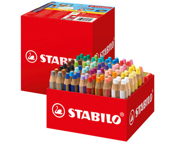 STABILO® Buntstifte woody 3 in 1 XL Box 24 Farben inkl Spitzer 76 Stück