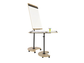 Natural Flipchart mobil 2-in-1, mit Tischfunktion