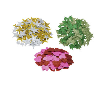 Selbstklebende Moosgummi Sticker Glitter 100 Stück