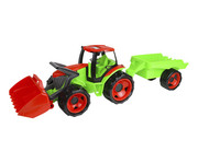 LENA® GIGA TRUCKS Traktor mit Frontlader & Anhänger 1