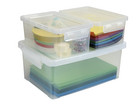 Betzold Aufbewahrungsboxen Set weiß transparent 3 teilig