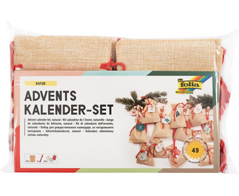 folia Adventskalender Set in Juteoptik 49 teilig