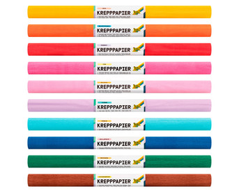 folia Krepppapier farbig sortiert nassfest 10 Rollen