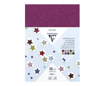 Clairefontaine Glitterkarton 230 g/m² 21 5 x 30 5 cm 10 Bogen