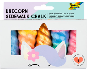 folia Einhorn Straßenmalkreide 5 Stück
